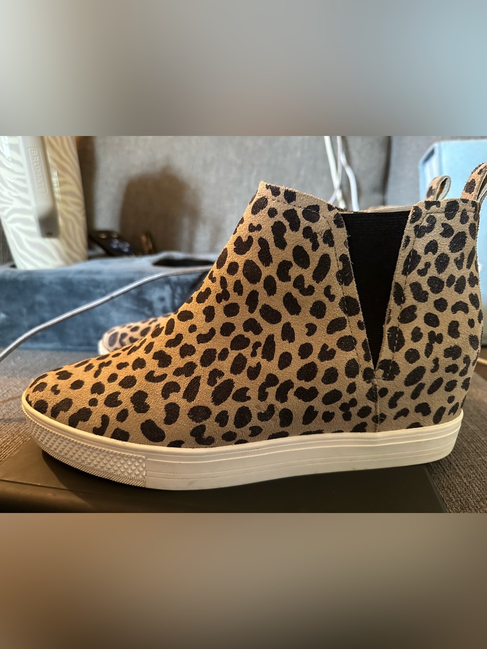 Caslon Leopard-Print Wedge Sneaker in Tan and Black Water resistant size 10